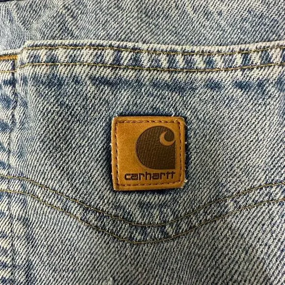 Distressed Vintage Carhartt Fleece Lined Denim Jeans Size 37 - Picture 6 of 8